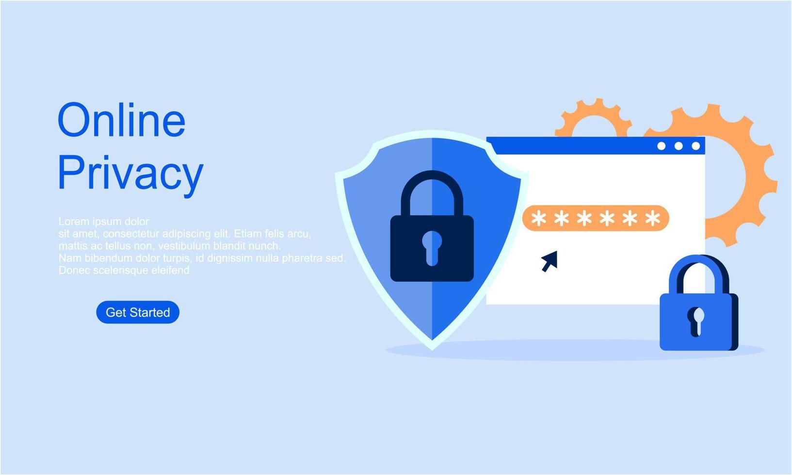 Online privacy vector illustration concept