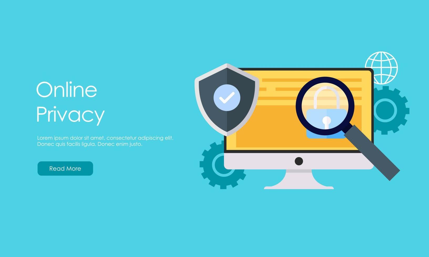 Online privacy vector illustration concept