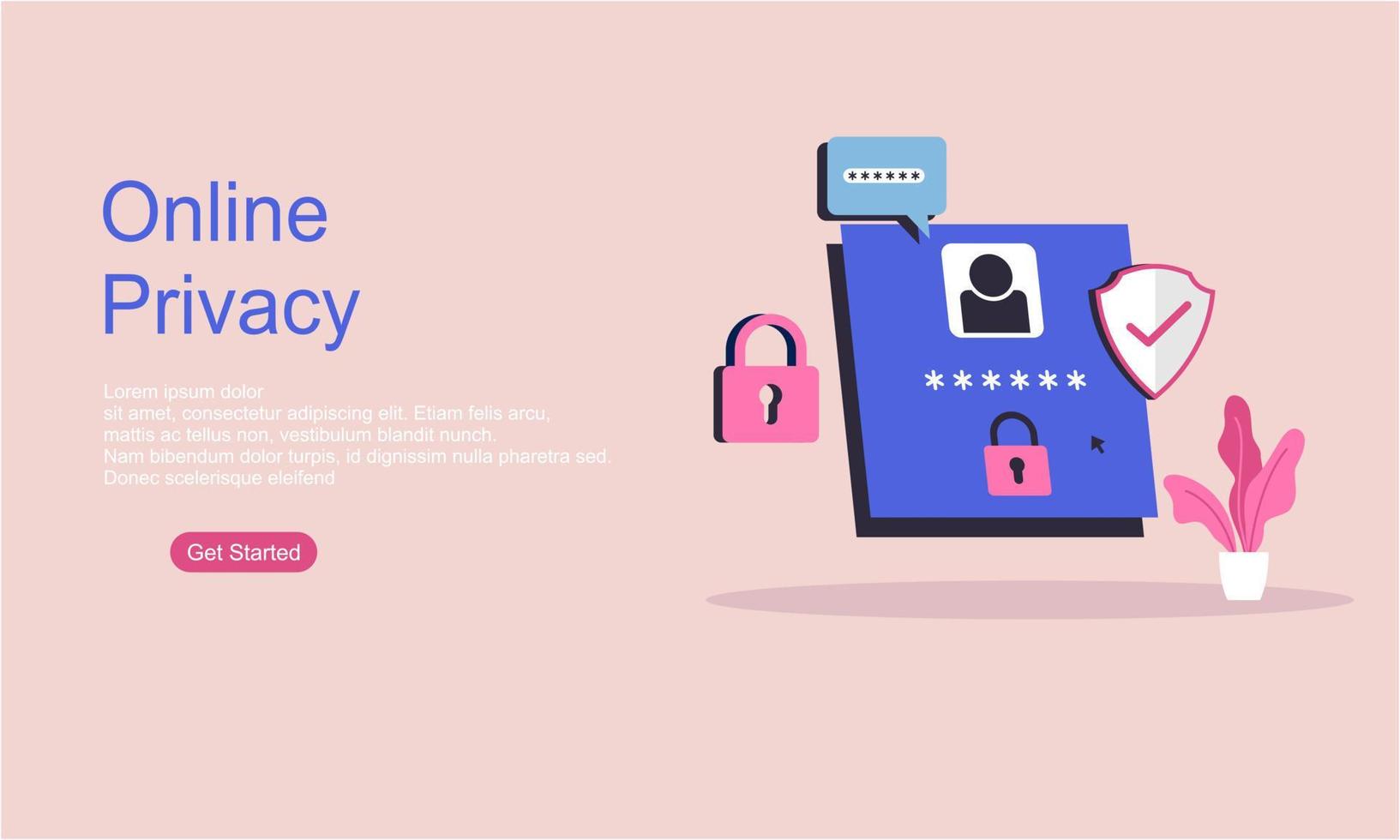 Online privacy vector illustration concept