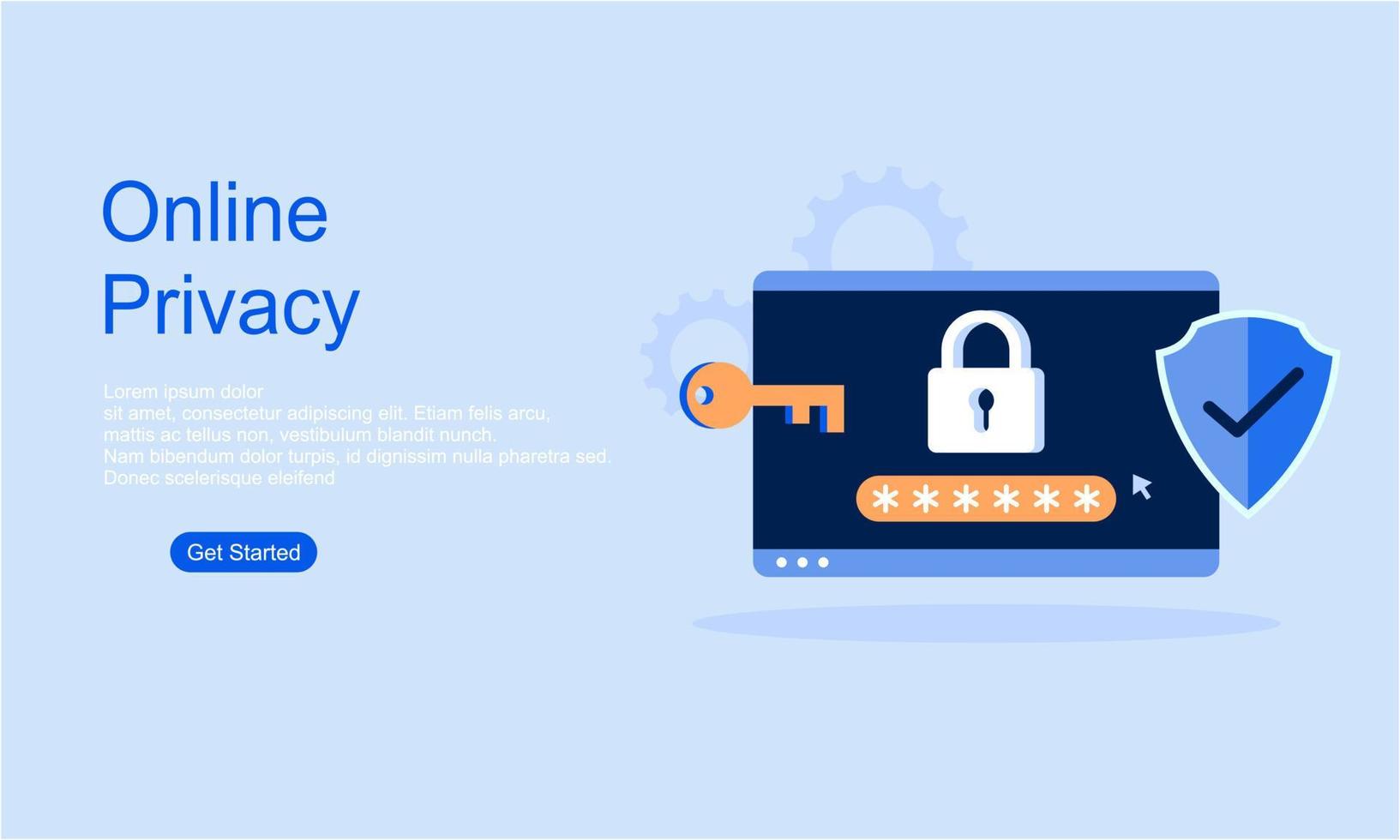 concepto de ilustración de vector de privacidad en línea