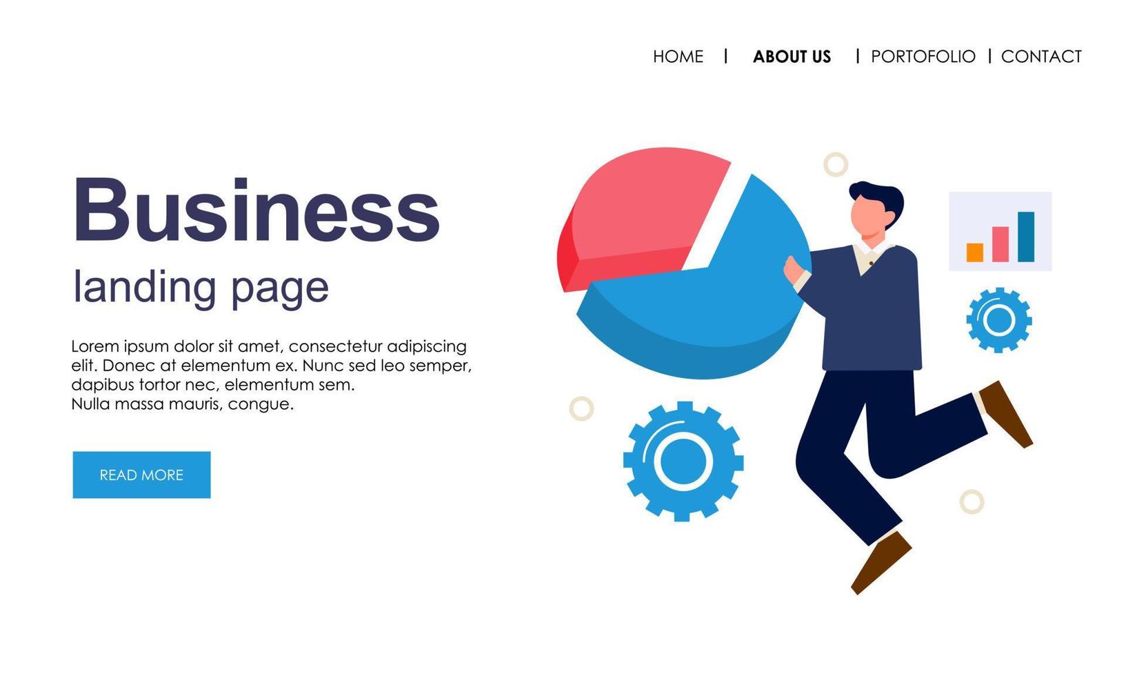 Landing page template of business concept vector