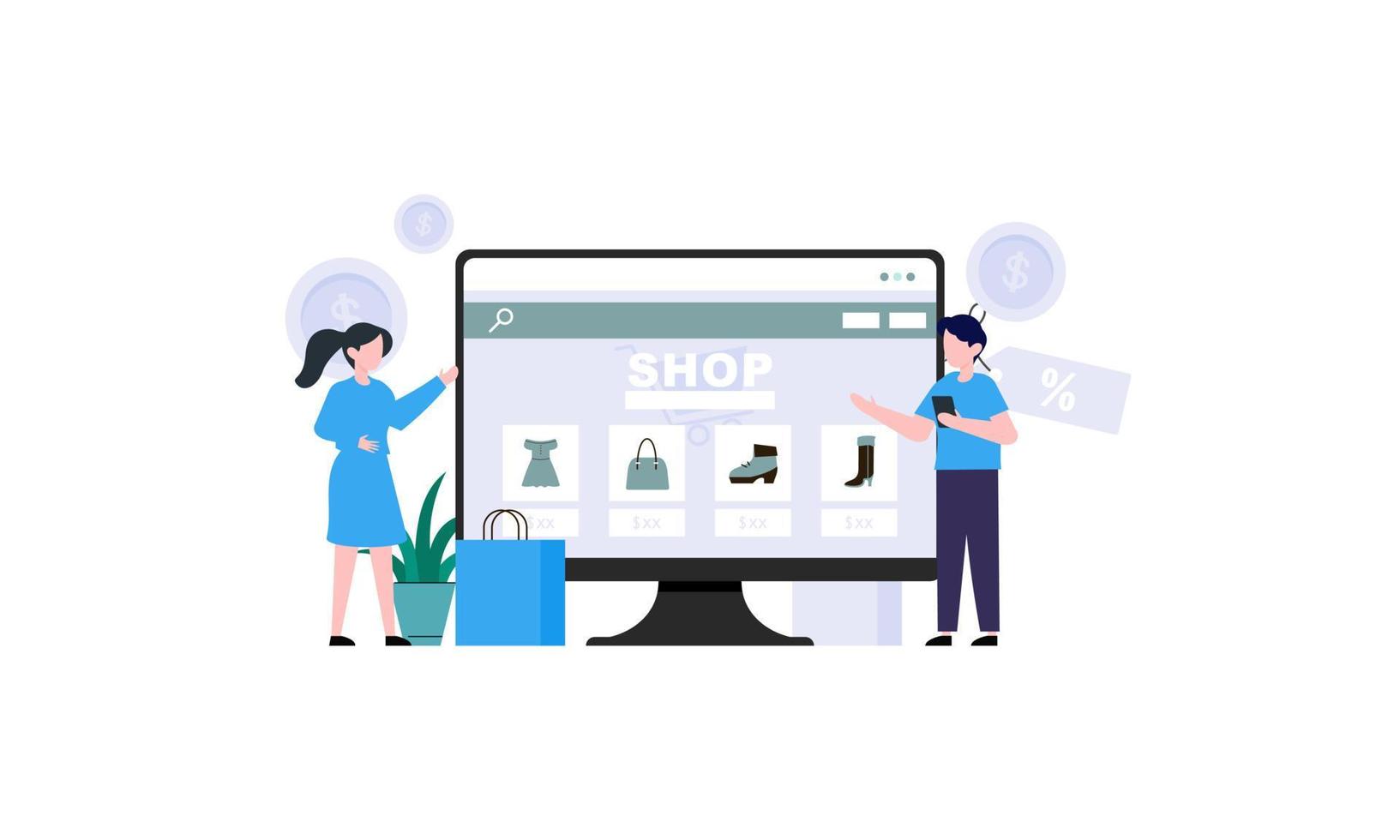 Ecommerce web page concept illustration vector