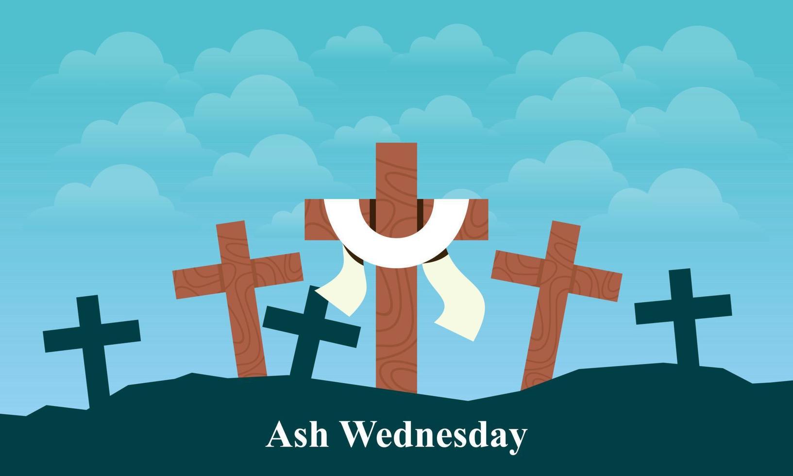 Ash Wednesday is a Christian holy day of prayer and fasting vector