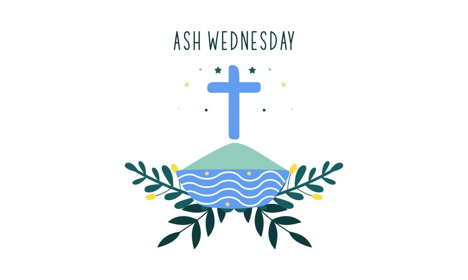 Ash Wednesday is a Christian holy day of prayer and fasting vector