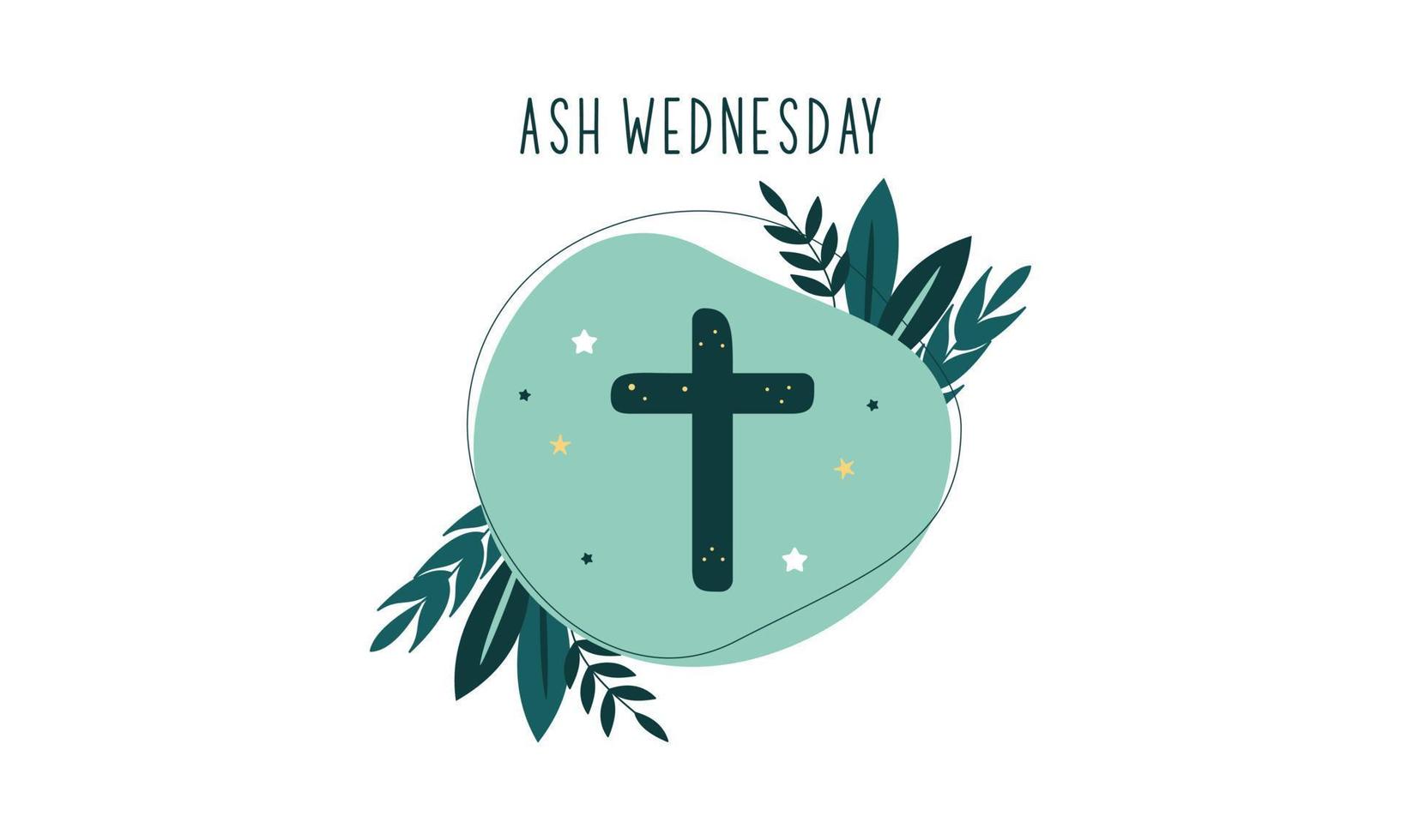Ash Wednesday is a Christian holy day of prayer and fasting vector
