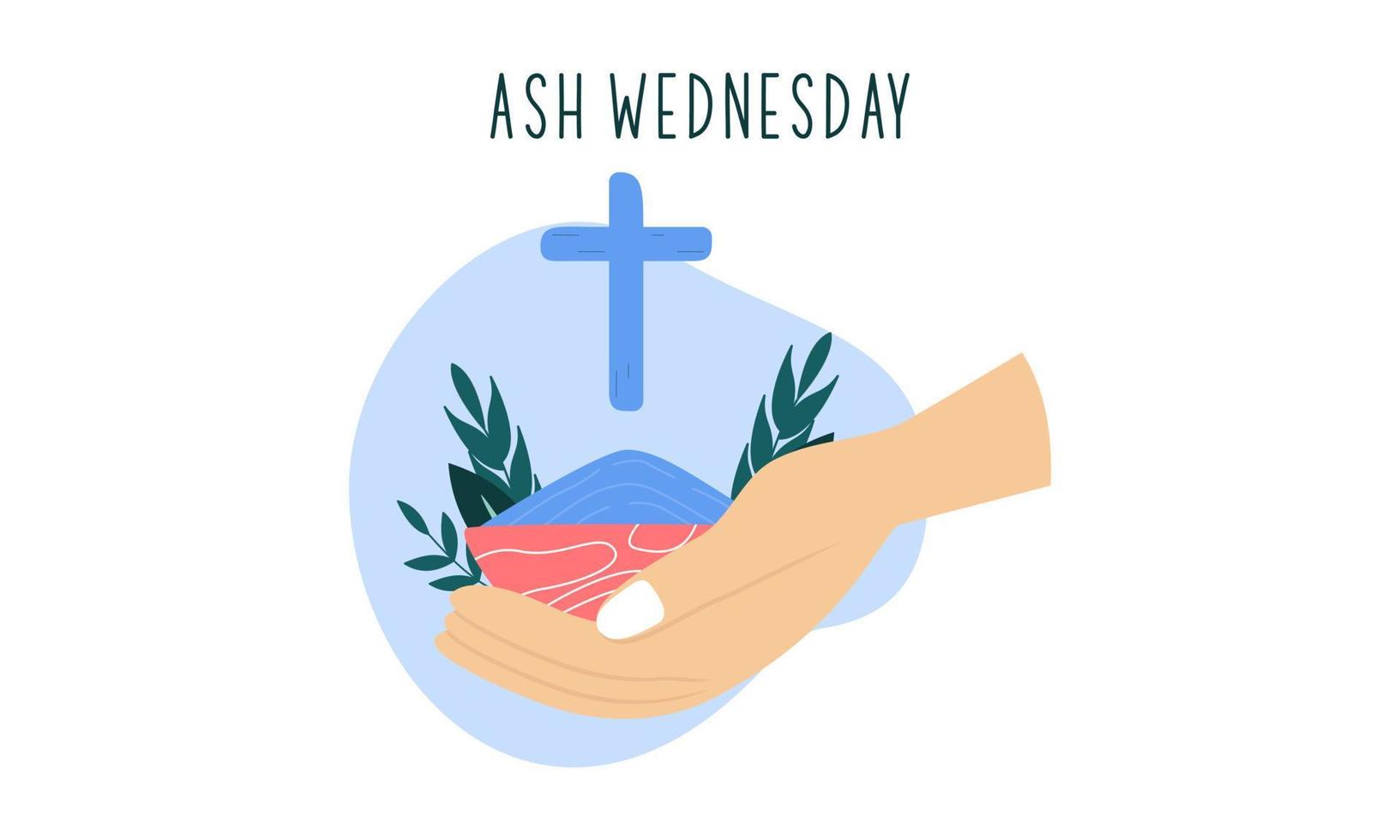 Ash Wednesday is a Christian holy day of prayer and fasting vector