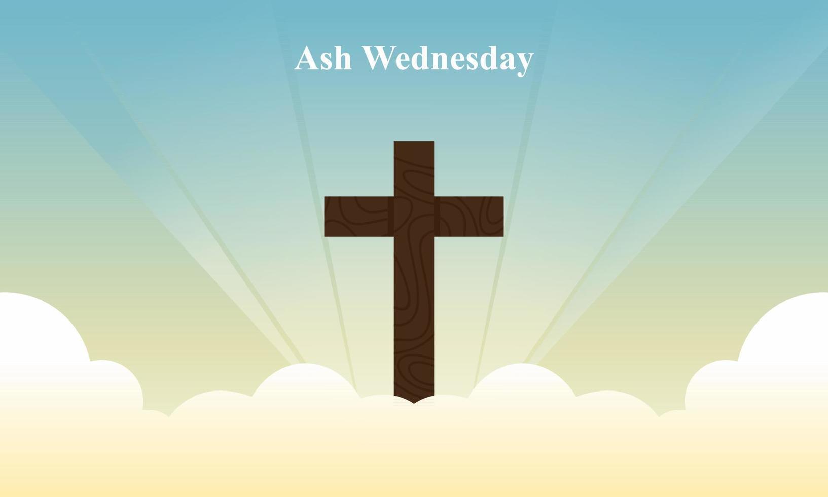 Ash Wednesday is a Christian holy day of prayer and fasting vector