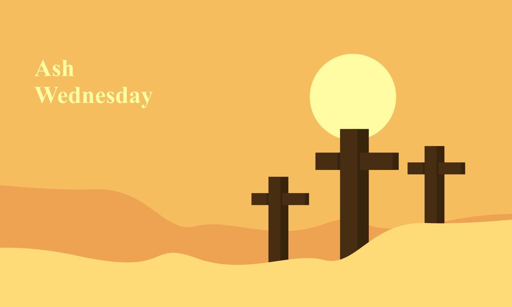 Ash Wednesday is a Christian holy day of prayer and fasting vector