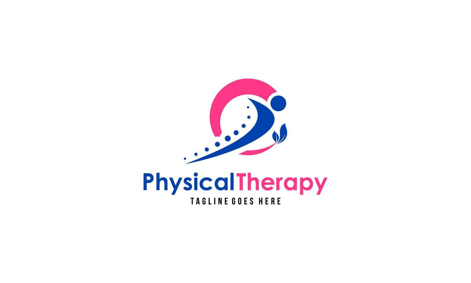 Physical therapy logo design, medical health wellness vector