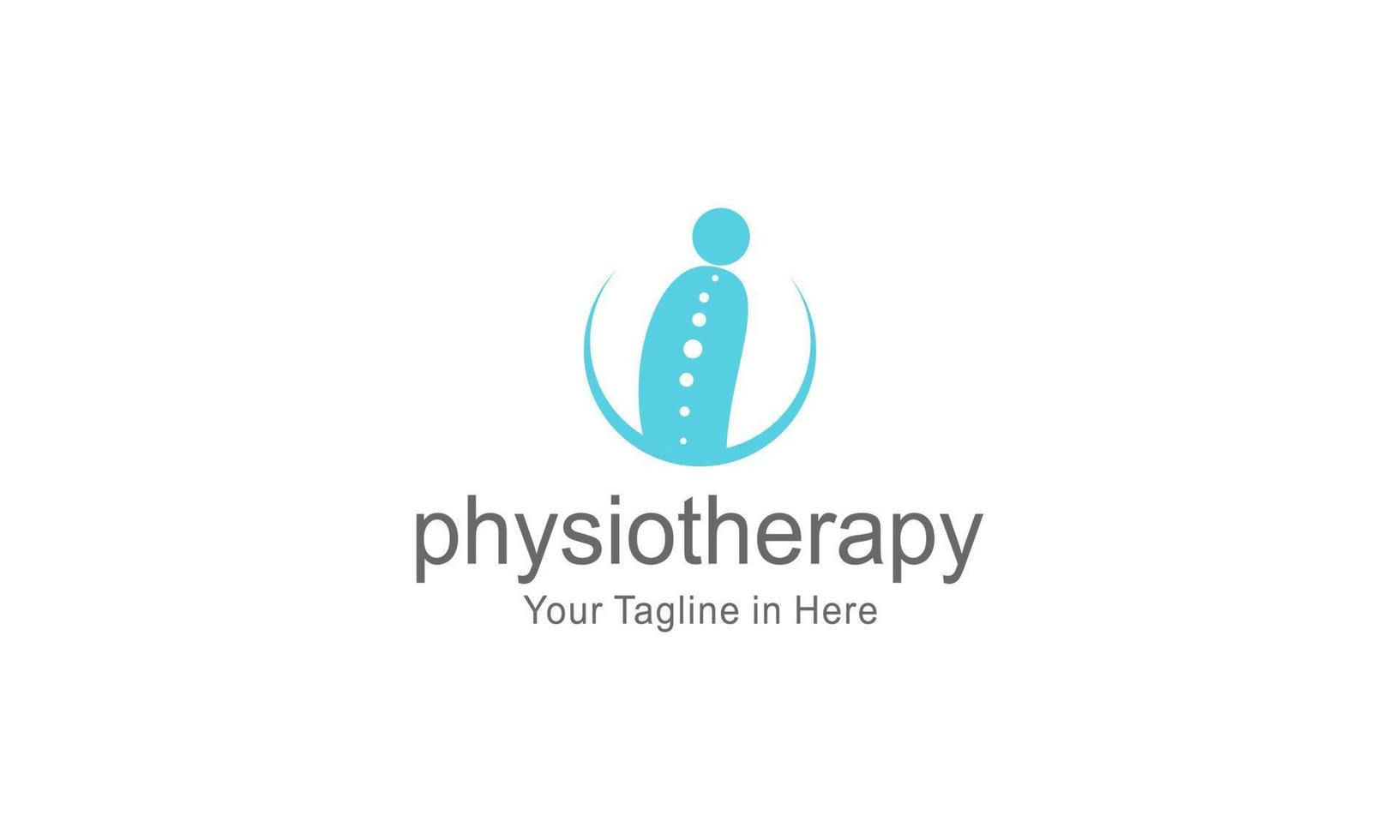 Physical therapy logo design, medical health wellness vector