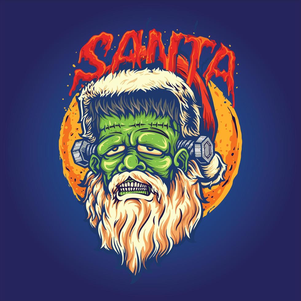 santa - diseño de camiseta de navidad, camiseta vintage, vector, árbol de navidad, vector