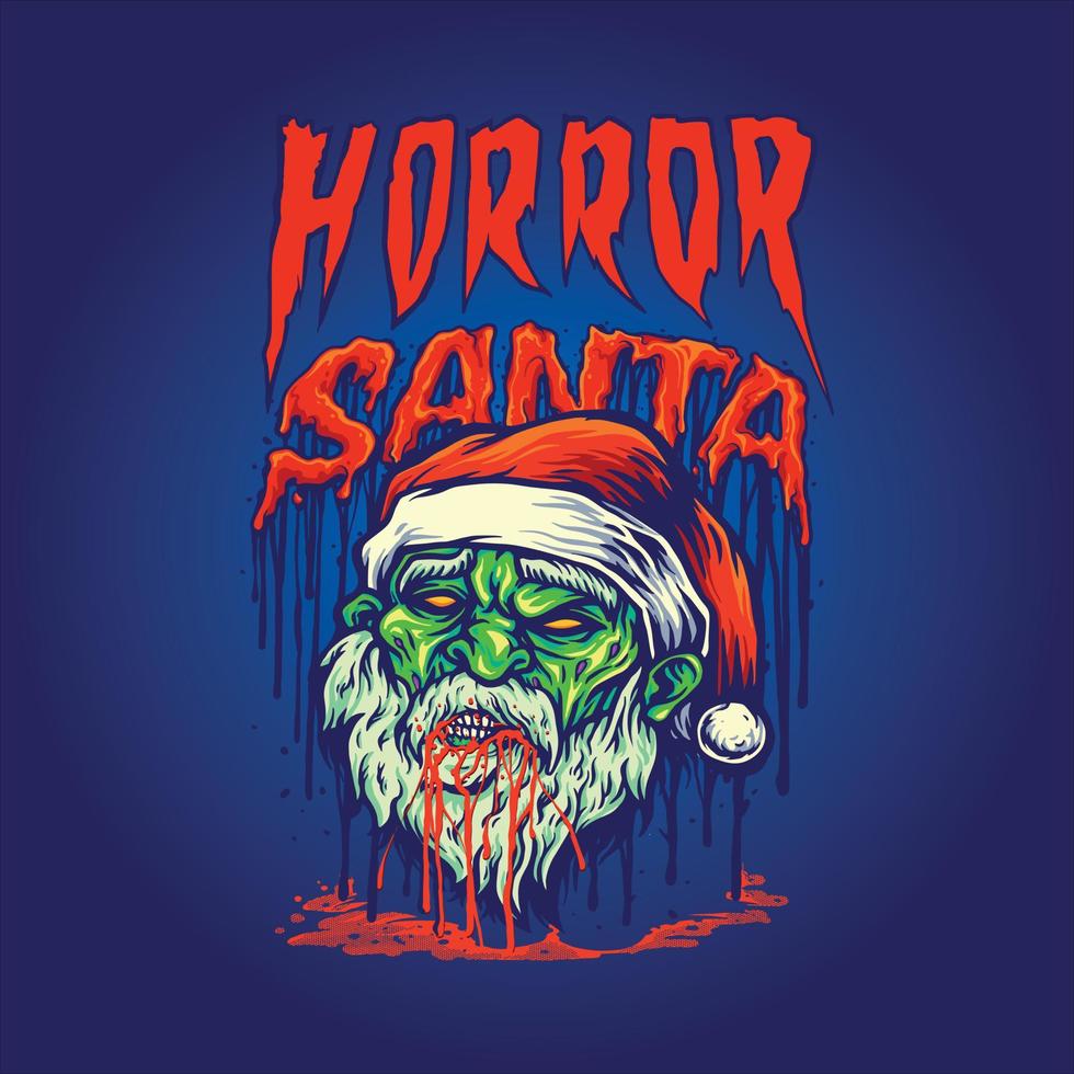 Horror Santa - Christmas T-shirt Design, Vintages T-shirt, Vector, Christmas Tree, vector