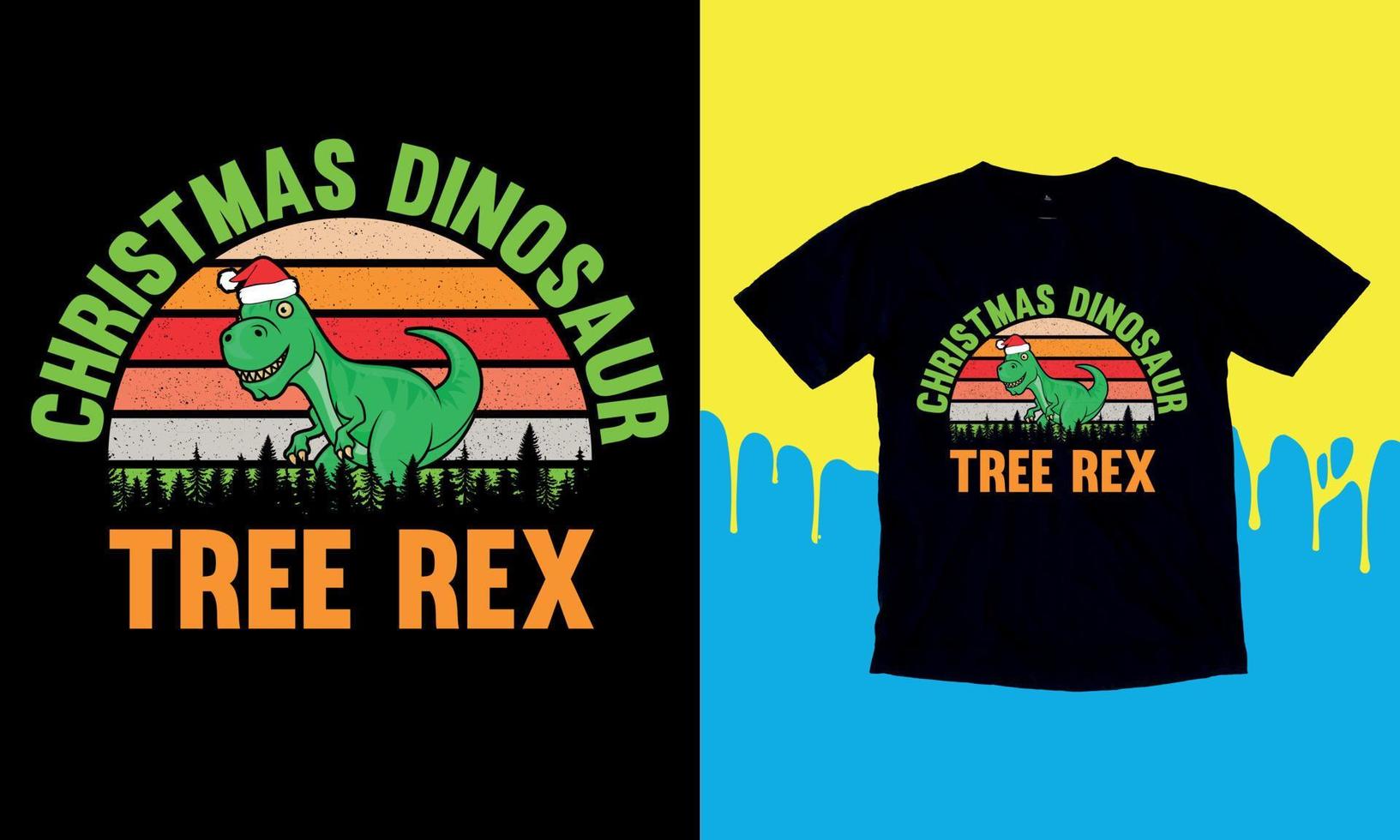 Christmas Saurus Rex Drink Beer t shirt design And print template. vector