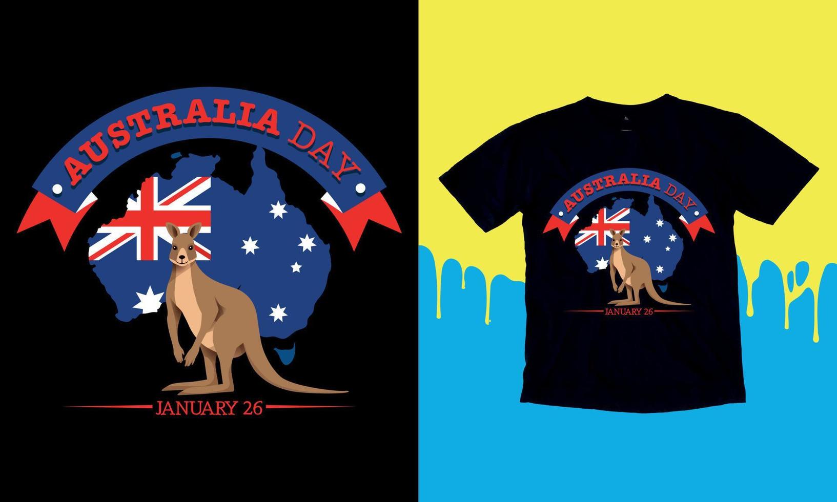 día de australia 26 de enero, diseño de camiseta, vector