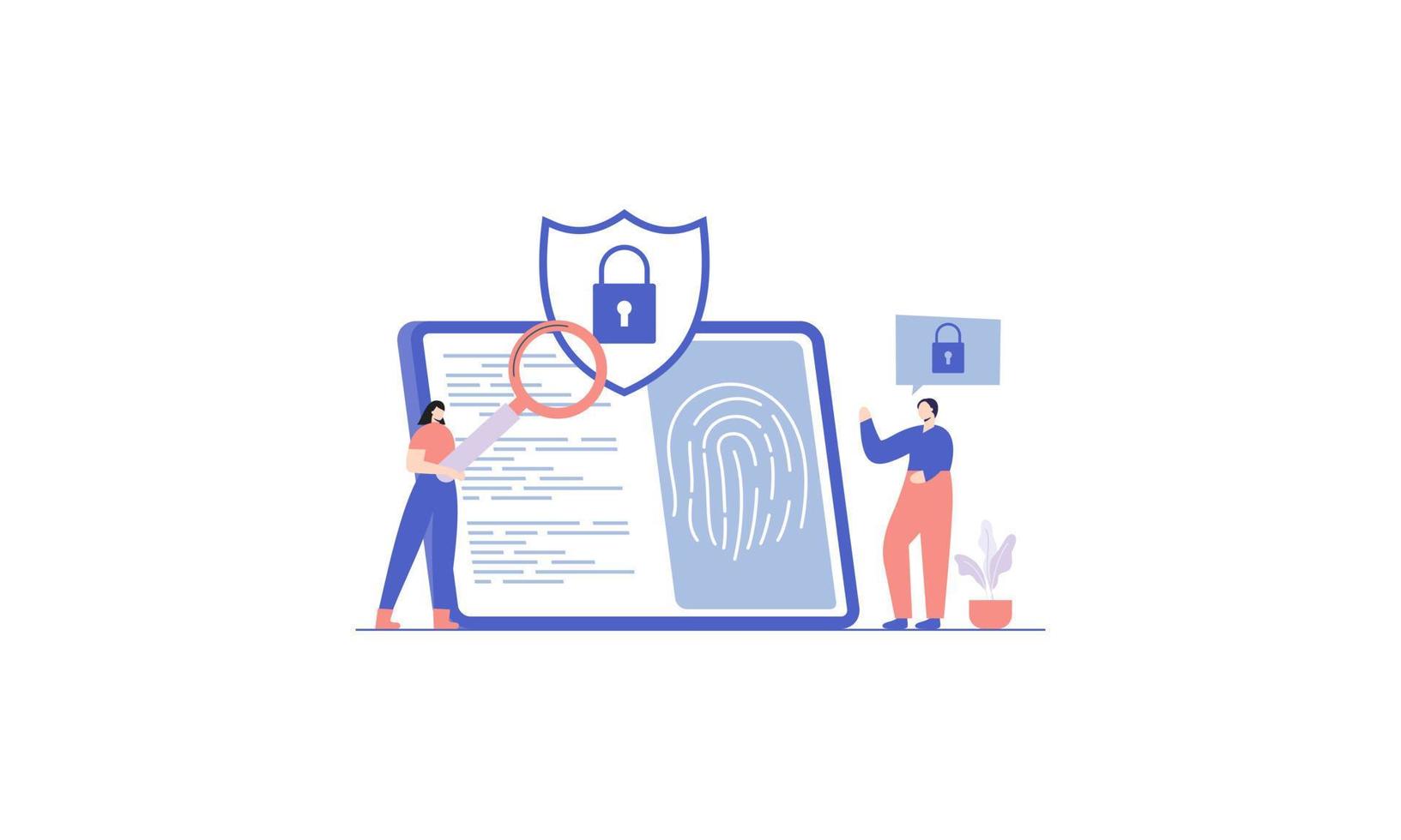 People and cyber security illustration concept vector