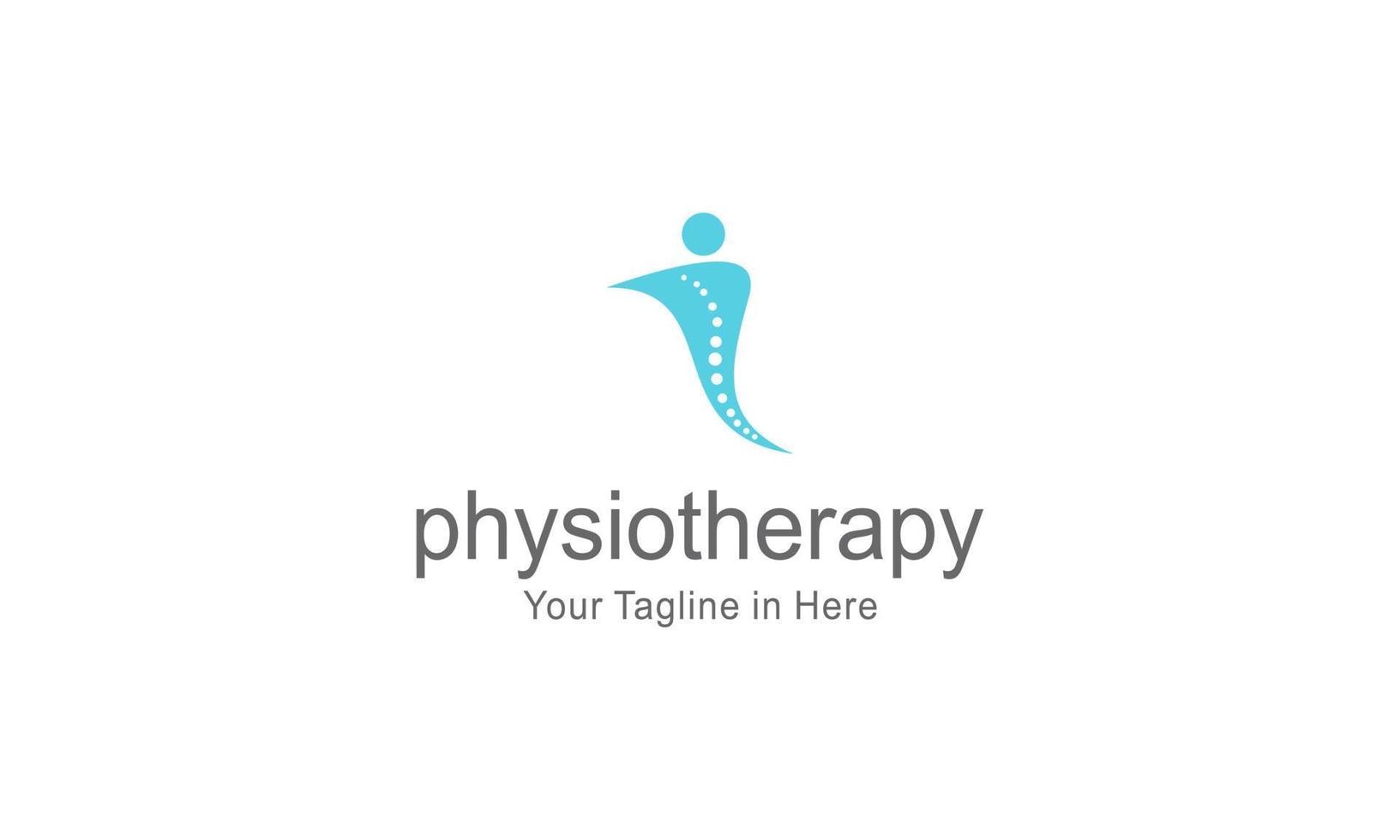 Physical therapy logo design, medical health wellness vector