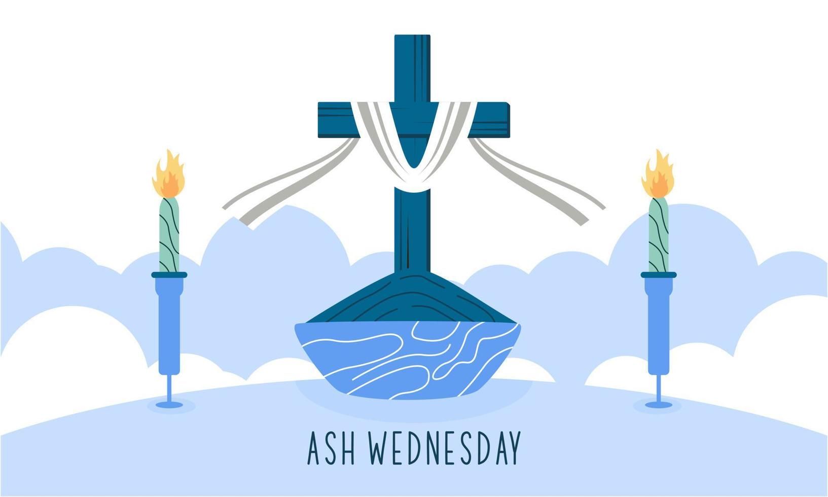 Ash Wednesday is a Christian holy day of prayer and fasting vector