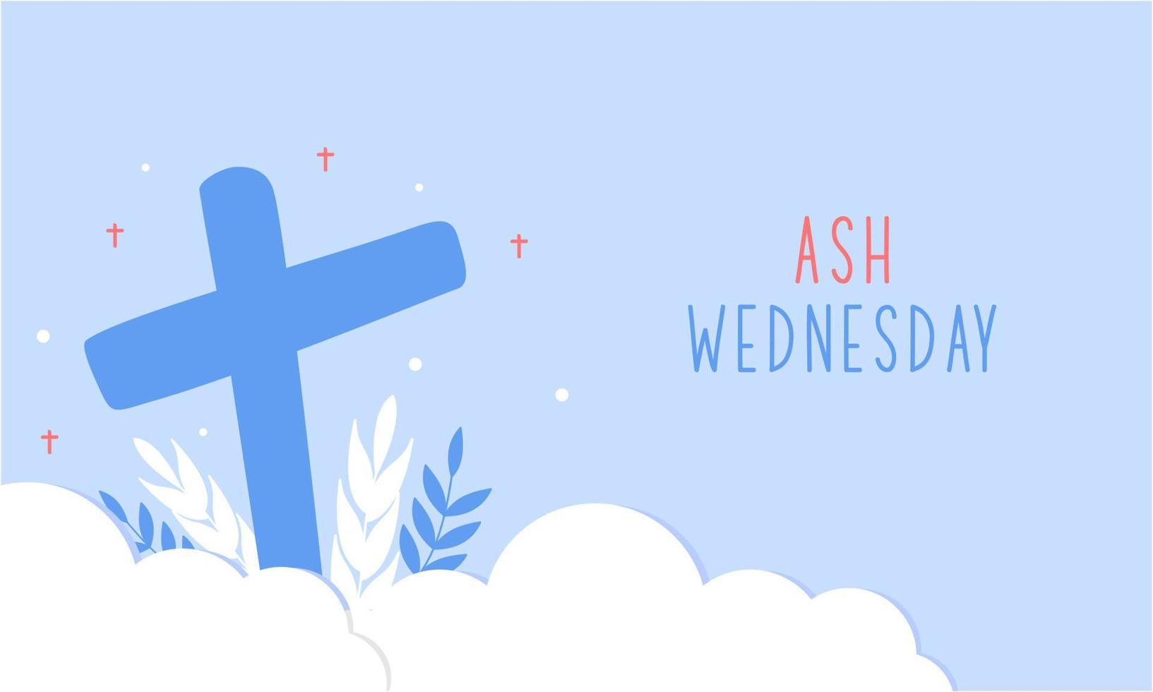 Ash Wednesday is a Christian holy day of prayer and fasting vector