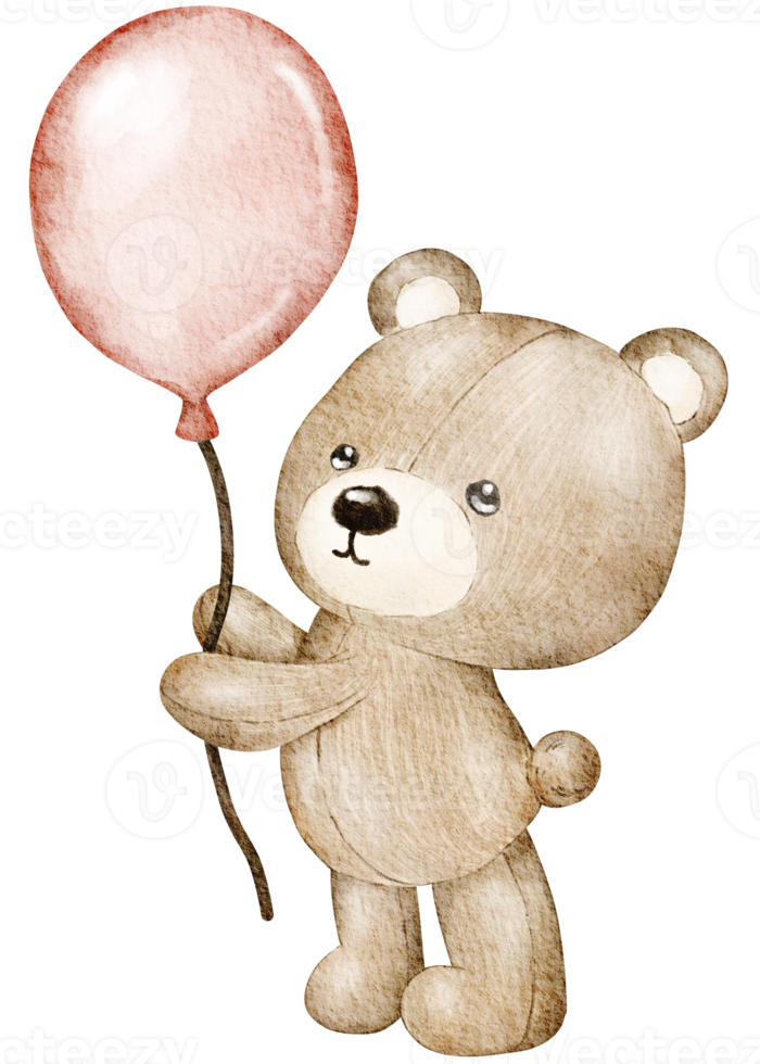 Valentine Teddy Bear watercolor element png