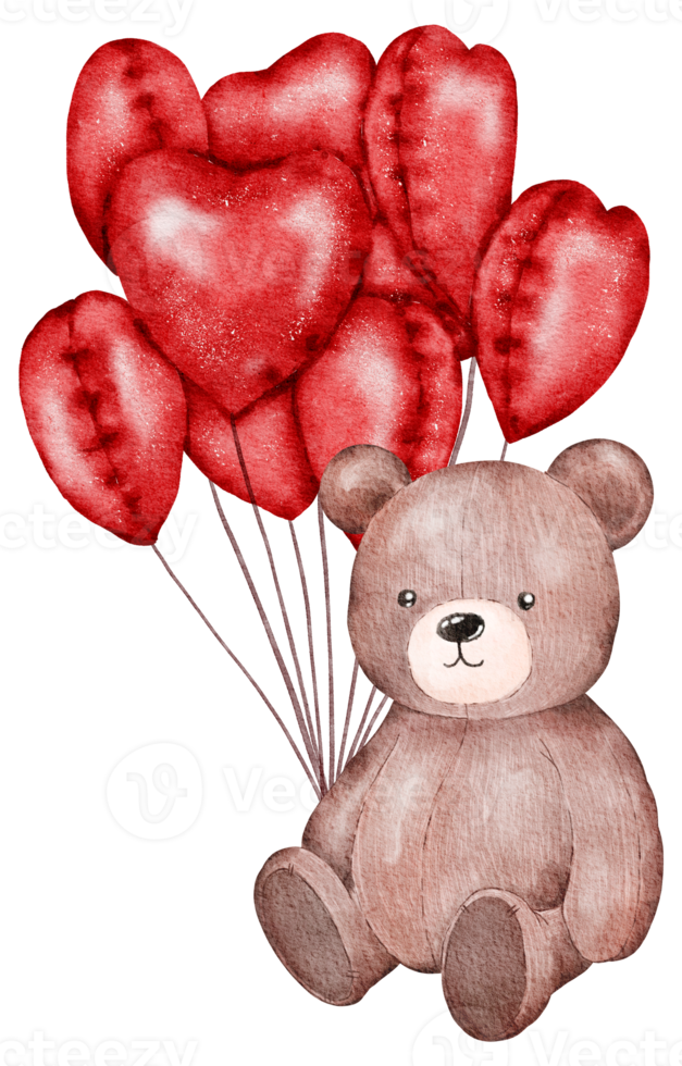Valentijn teddy beer waterverf element png