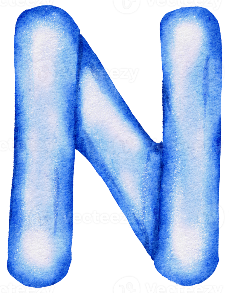 Watercolor Blue Foil Balloon element hand painted png