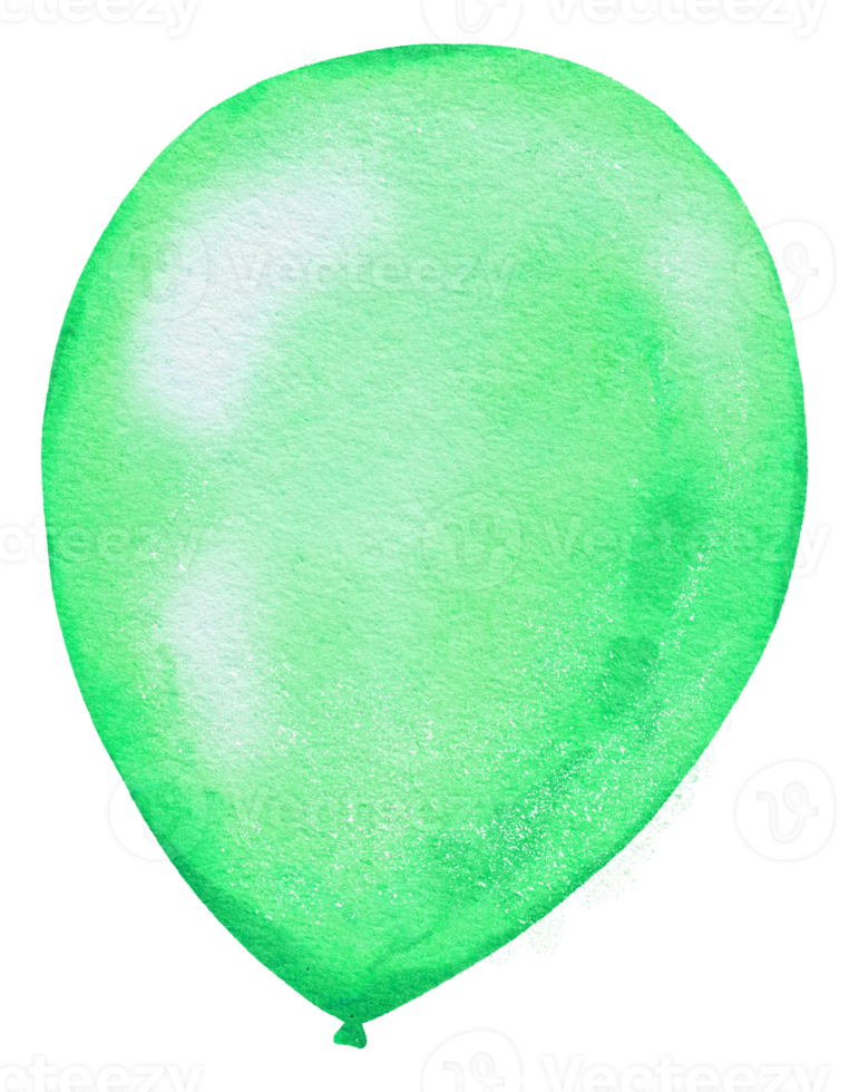 elemento de globo de hoja verde acuarela pintado a mano png