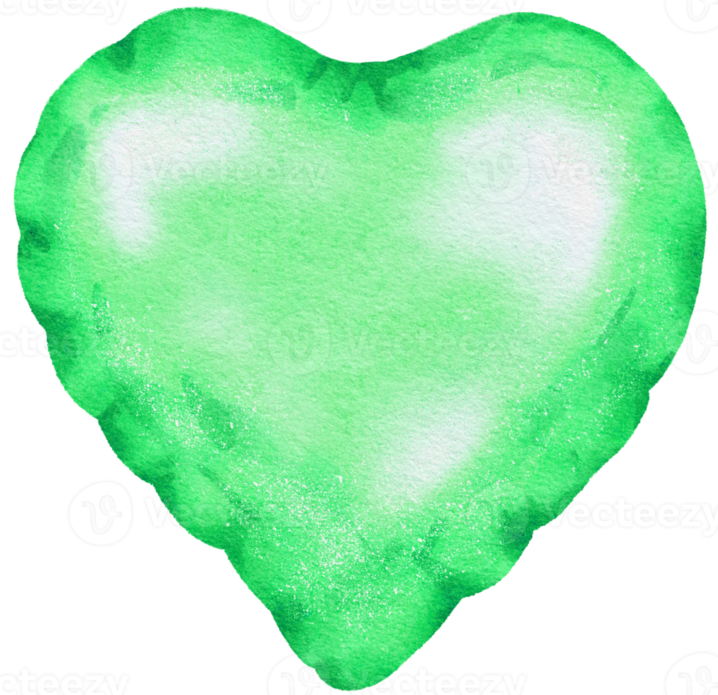 Watercolor Green Foil Balloon element hand painted png