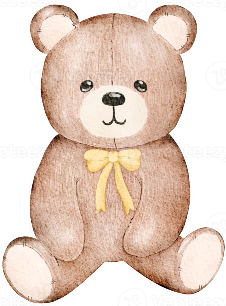 Watercolor Valentine's Day Teddy bear png