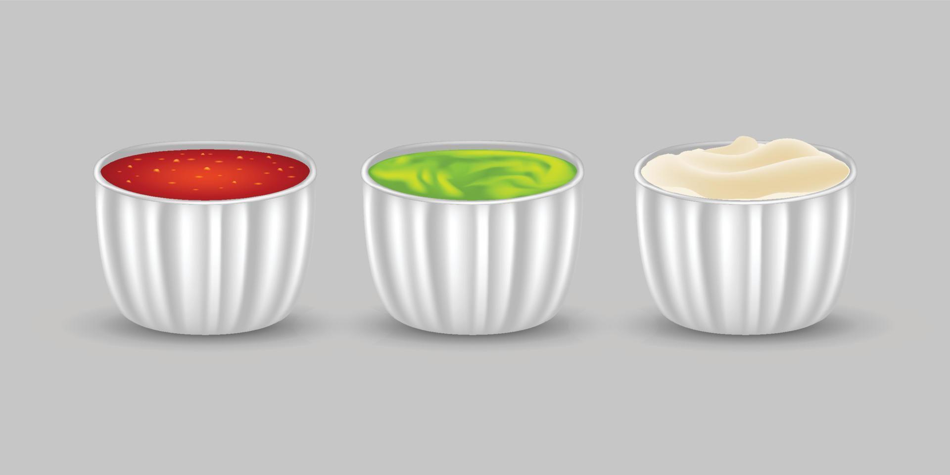 Realistic sauce vector set