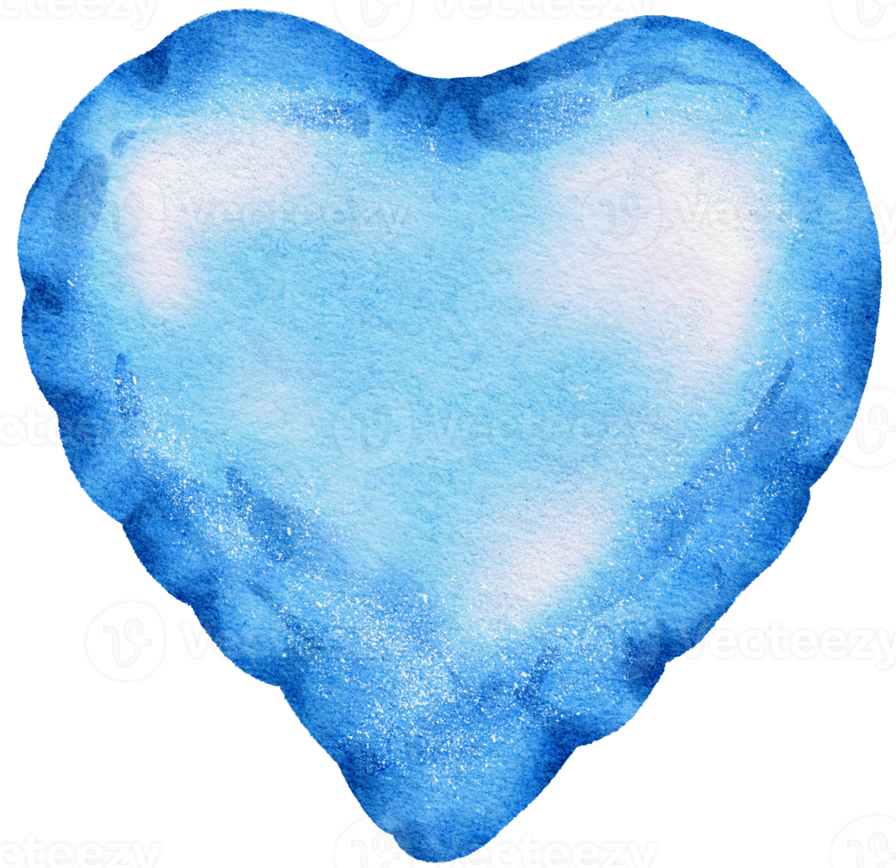 Watercolor Blue Foil Balloon element hand painted png