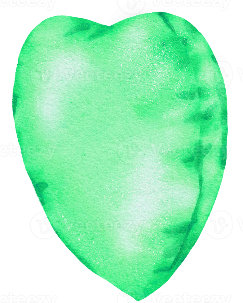 Watercolor Green Foil Balloon element hand painted png