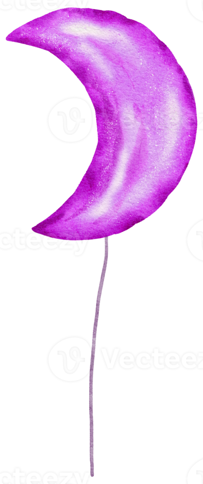 Watercolor Violet Foil Balloon element hand painted png