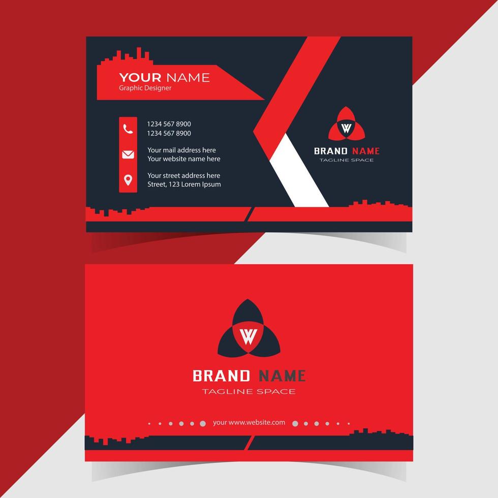 Professional and standard business card design template vector