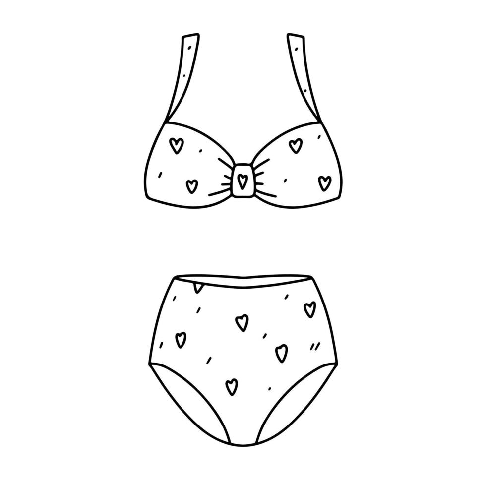 Bikini in hand drawn doodle style. Coloring book for children. 16626273
