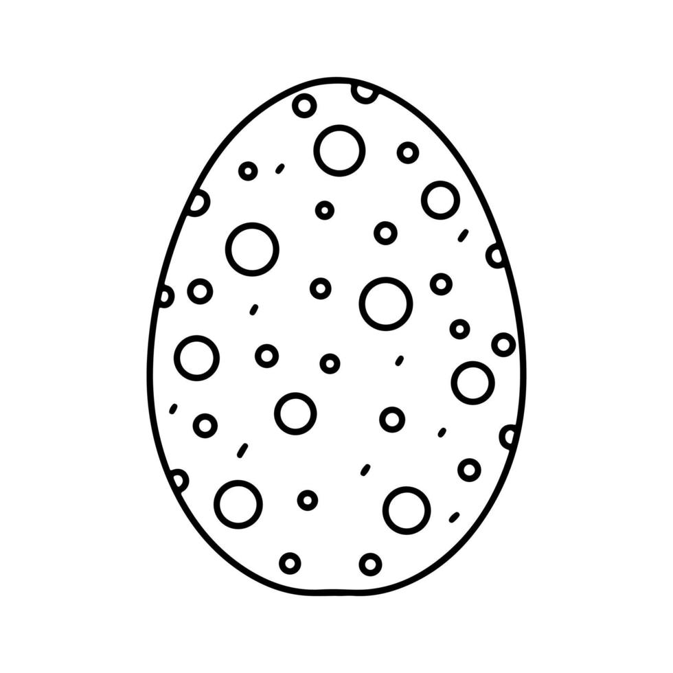 Easter egg in hand drawn doodle style. Coloring book for children. vector