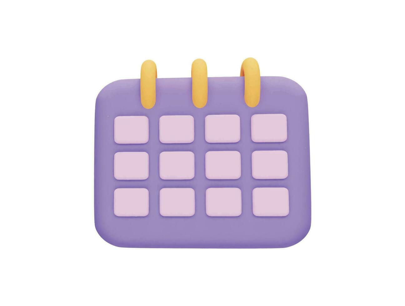 calendar with rings and marked date time management planning concept 3d vector icon