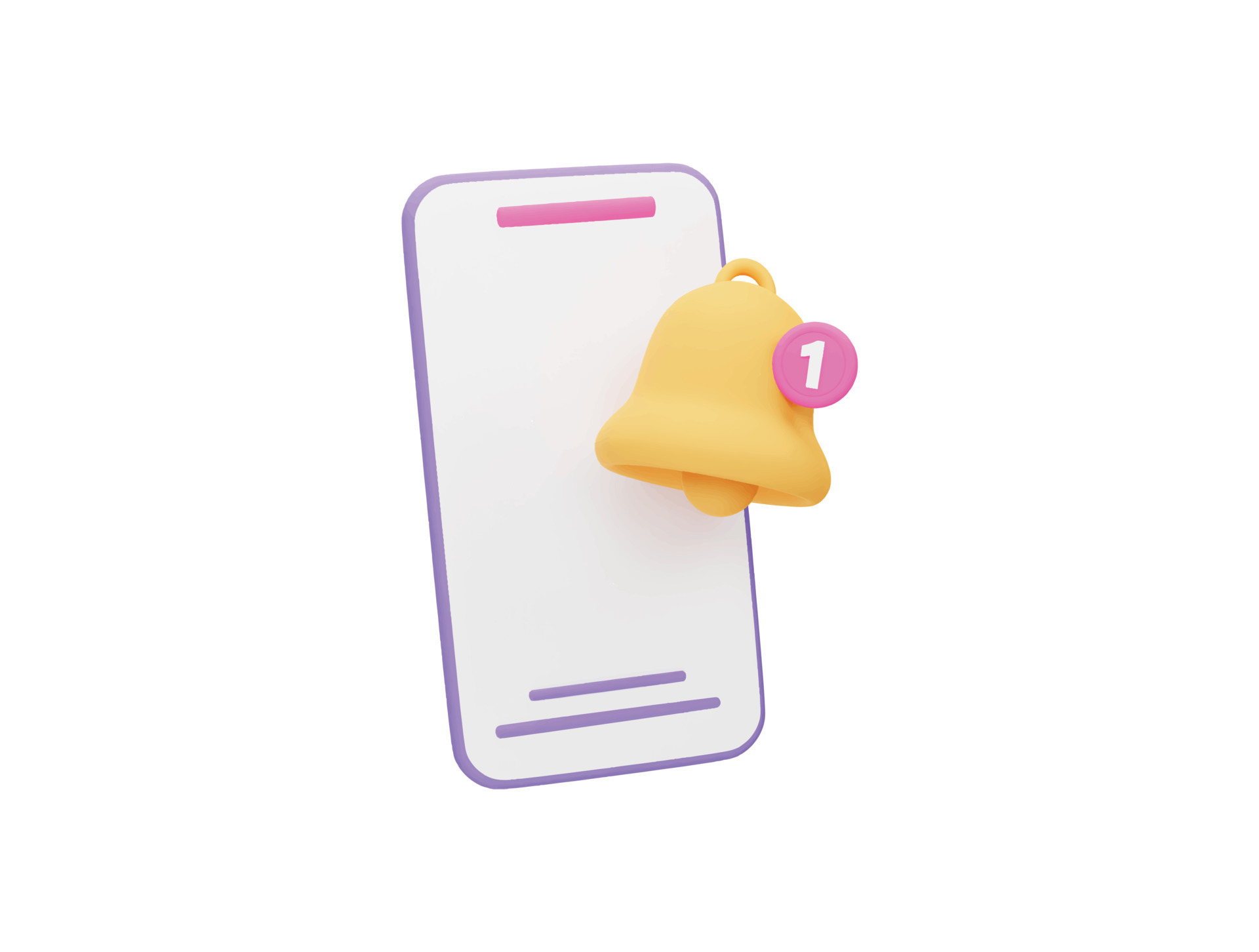notification message bell icon with 3d vector icon cartoon minimal