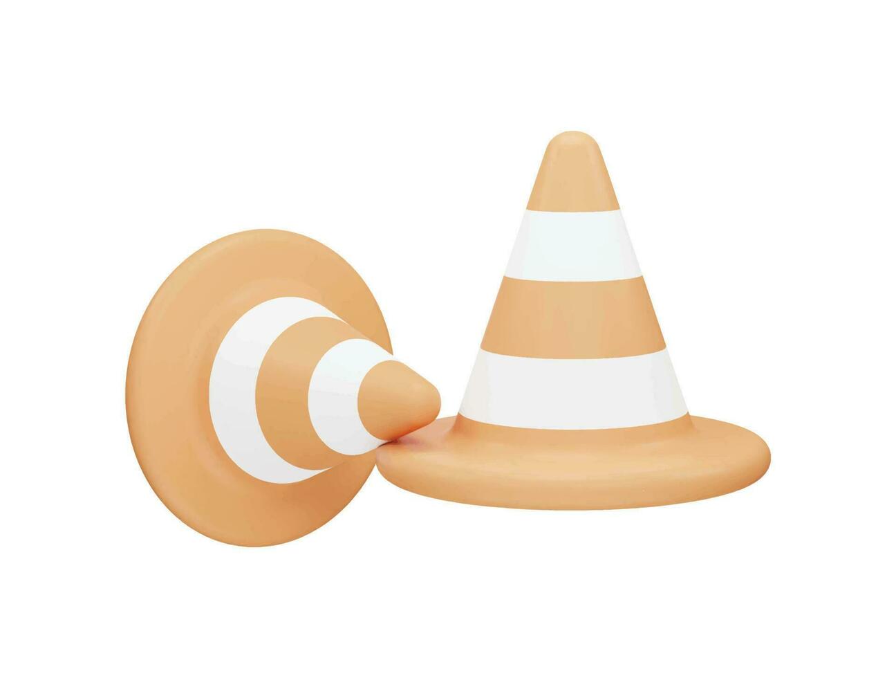 Traffic cone with 3d vector icon cartoon minimal style