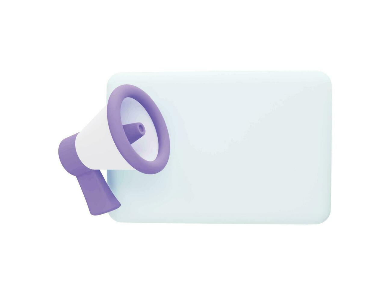 Megaphone with empty sign traffic con with 3d vector icon cartoon minimal style