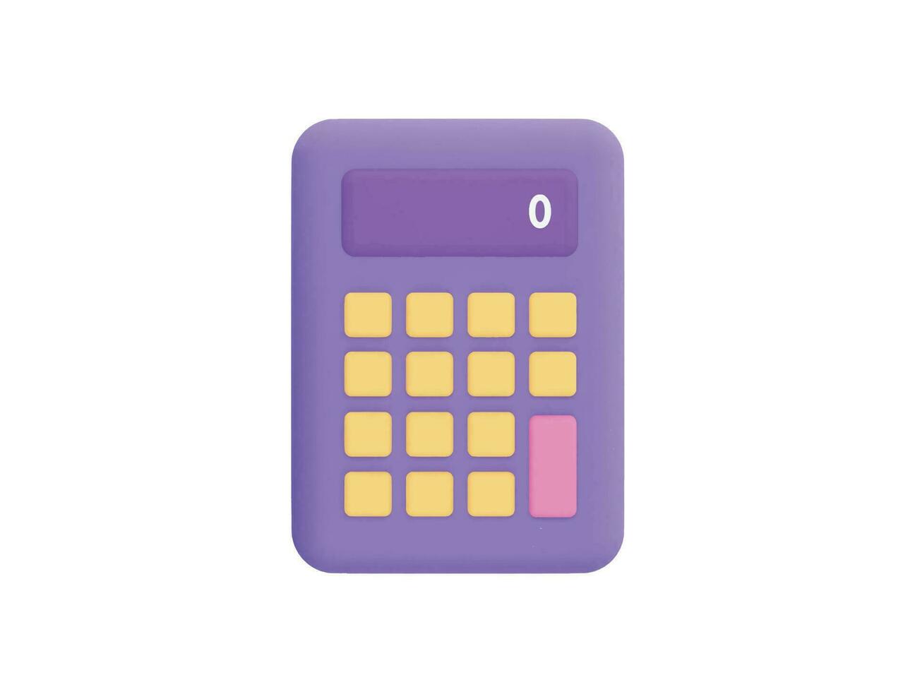 Calculator math device financial analytics with 3d vector icon cartoon minimal style