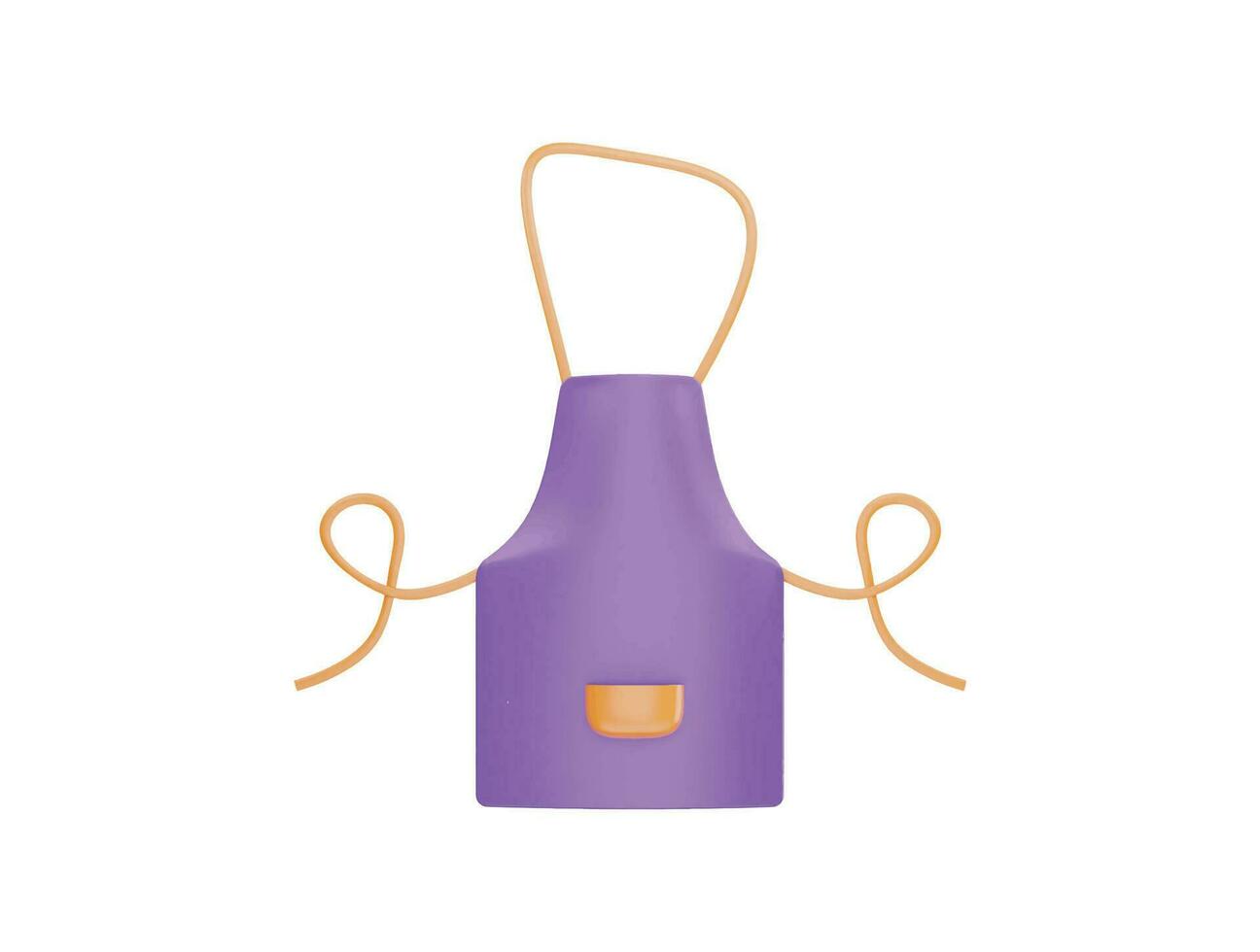 kitchen apron with 3d vector icon cartoon minimal style