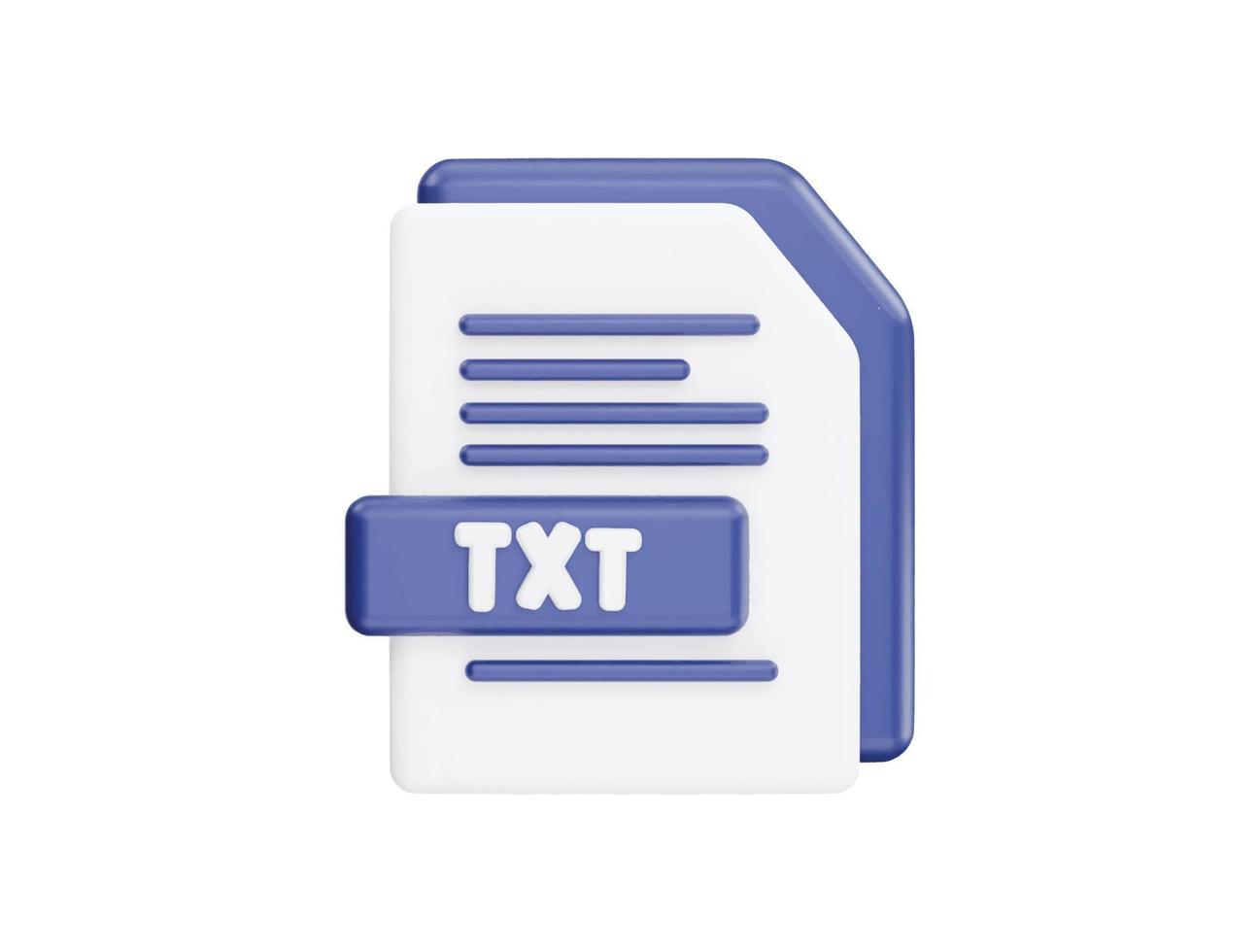 Txt file with 3d vector icon cartoon minimal style
