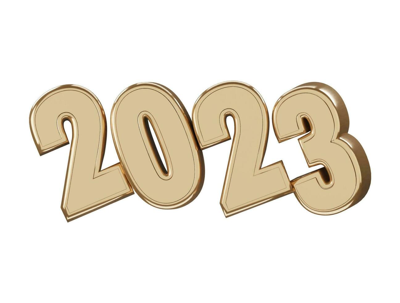 Realistic 3d rendering 2023 new year text effect vector
