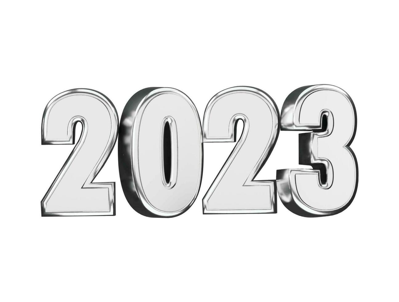 Realistic 3d rendering 2023 new year text effect vector