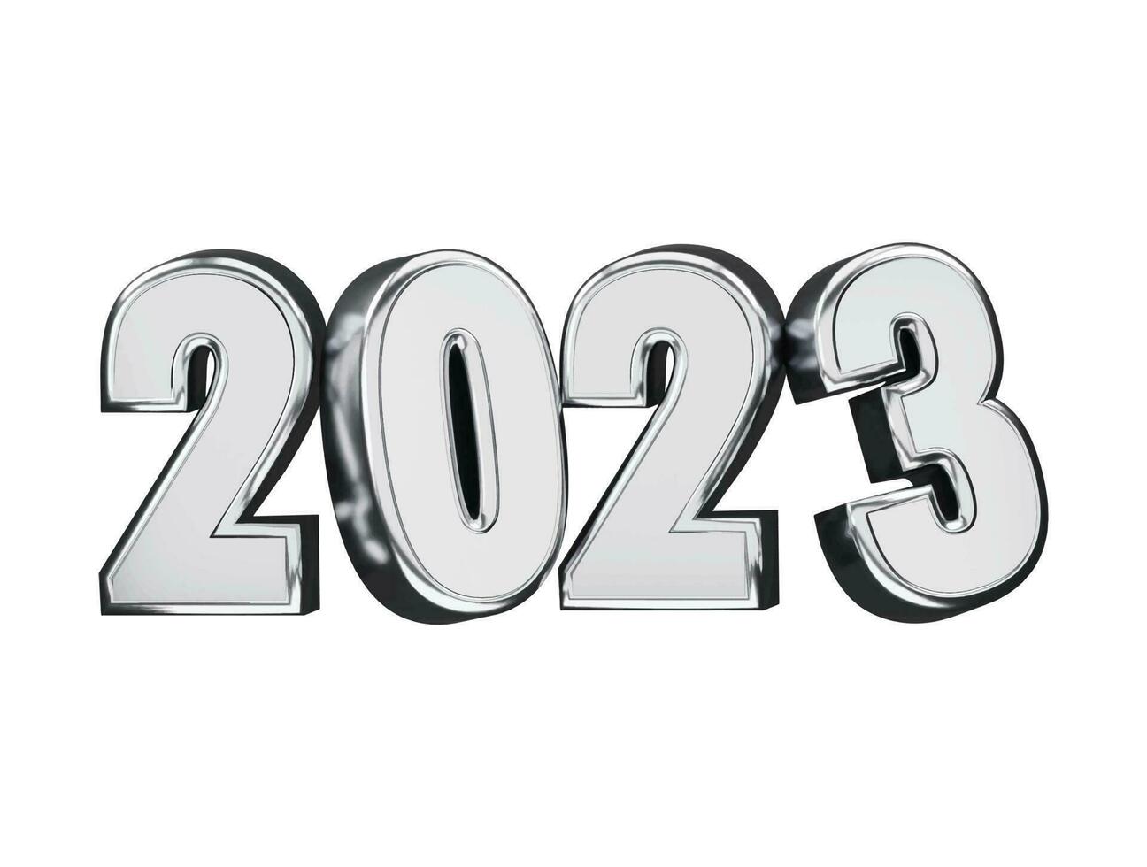 Realistic 3d rendering 2023 new year text effect vector