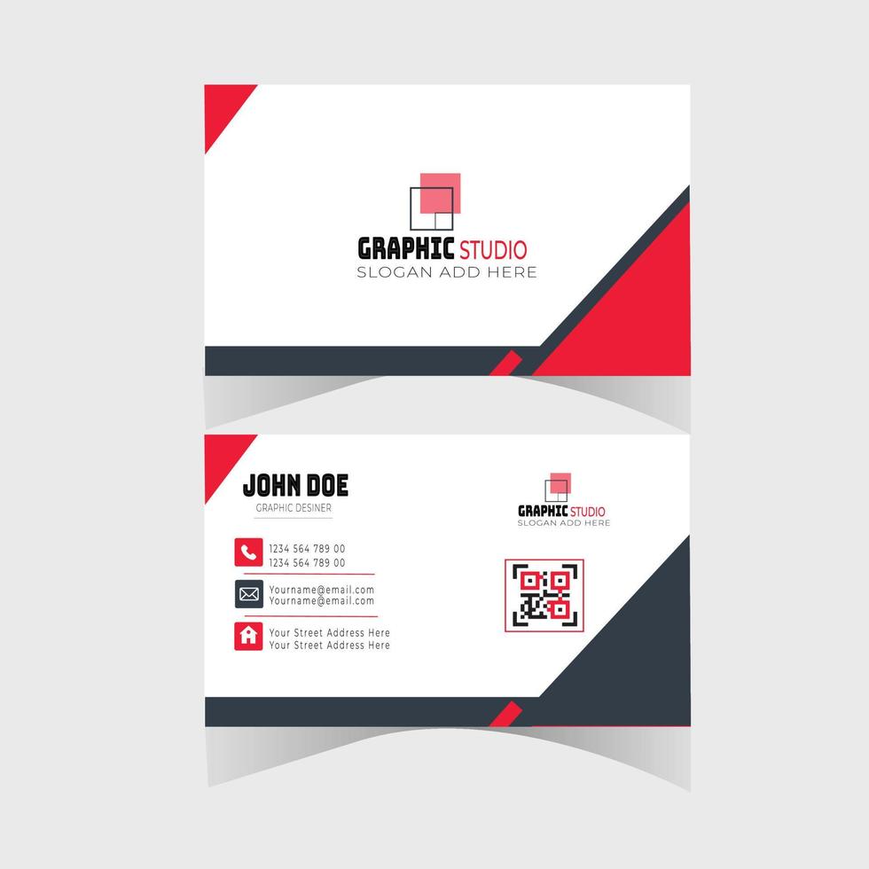 Modern Business card Design Templat Business Card Layout with Gray Stripese vector