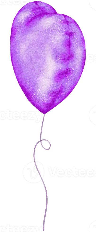 vattenfärg violett folie ballong element hand målad png