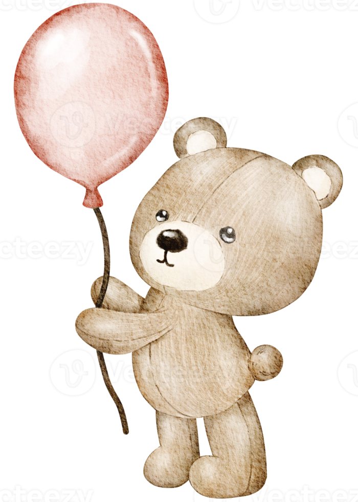 aquarell valentinstag teddybär png