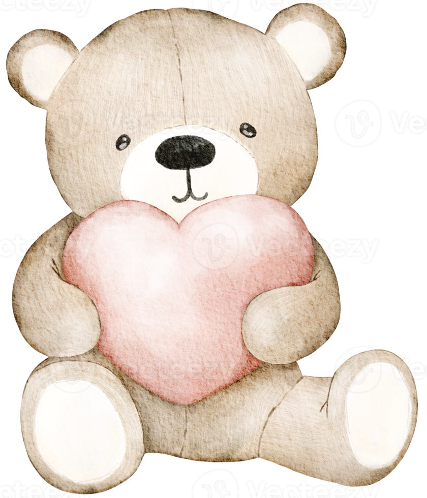Valentijn teddy beer waterverf element png