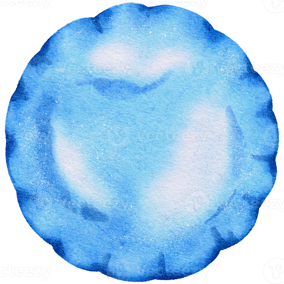 Watercolor Blue Foil Balloon element hand painted png